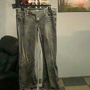 Lt grey vintge wsh details. Flare boot cut jeans